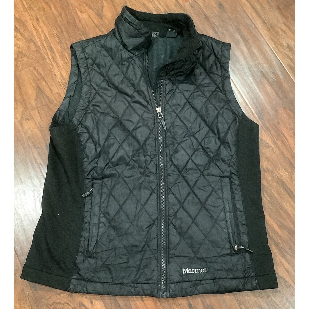 Marmot Women's Diamond Quilted Puffer Vest, Color Black, Full Zip, Size L